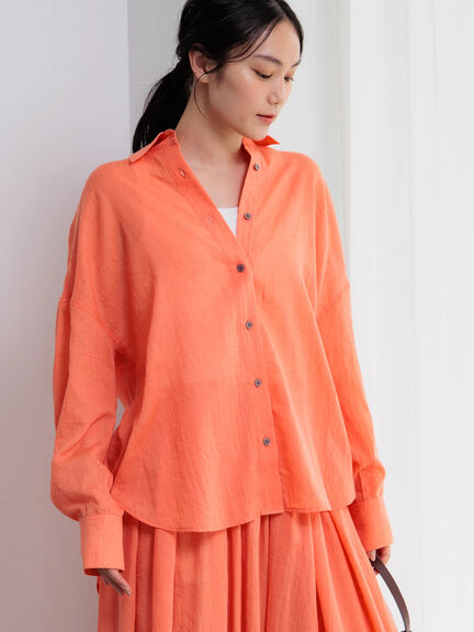 【新色追加】シャンブレーボイルシャツ(セットアップ可)《2026 SUMMER LOOK item》（オフホワイト/ブラック/オレンジ/グリーン/ブルー/ラベンダー）｜Te chichi（テチチ）通販