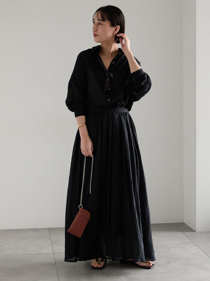 【新色追加】シャンブレーボイルシャツ(セットアップ可)《2026 SUMMER LOOK item》（オフホワイト/ブラック/オレンジ/グリーン/ブルー/ラベンダー）｜Te chichi（テチチ）通販