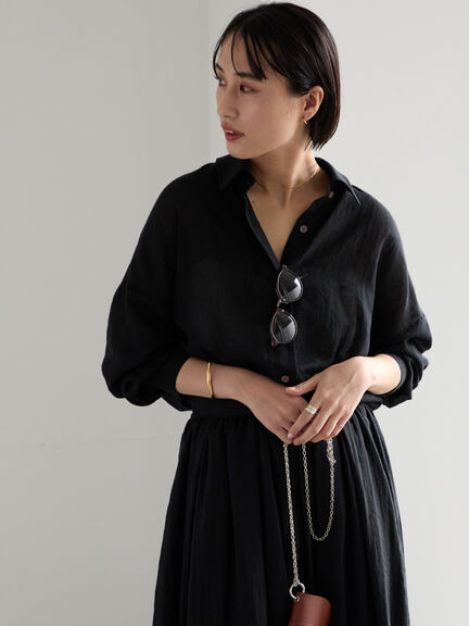 【新色追加】シャンブレーボイルシャツ(セットアップ可)《2026 SUMMER LOOK item》（オフホワイト/ブラック/オレンジ/グリーン/ブルー/ラベンダー）｜Te chichi（テチチ）通販