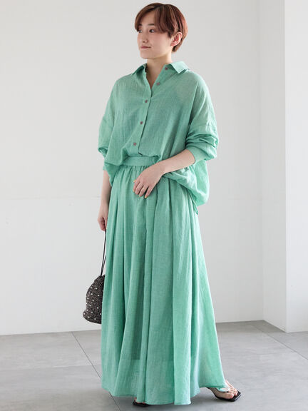 【新色追加】シャンブレーボイルシャツ(セットアップ可)《2026 SUMMER LOOK item》（オフホワイト/ブラック/オレンジ/グリーン/ブルー/ラベンダー）｜Te chichi（テチチ）通販