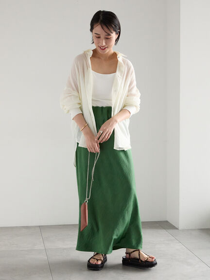 【新色追加】シャンブレーボイルシャツ(セットアップ可)《2026 SUMMER LOOK item》（オフホワイト/ブラック/オレンジ/グリーン/ブルー/ラベンダー）｜Te chichi（テチチ）通販