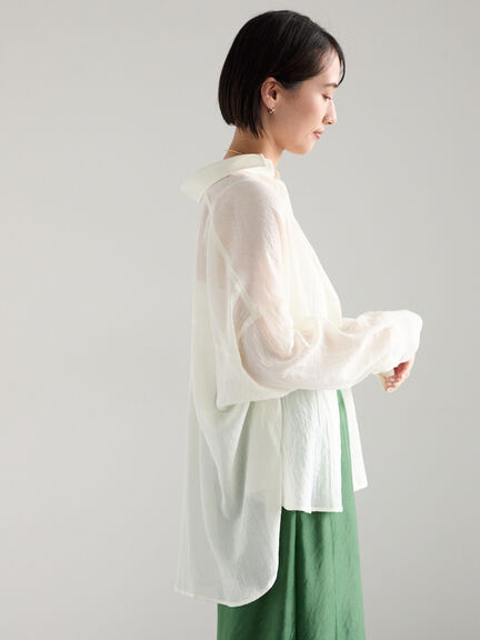 【新色追加】シャンブレーボイルシャツ(セットアップ可)《2026 SUMMER LOOK item》（オフホワイト/ブラック/オレンジ/グリーン/ブルー/ラベンダー）｜Te chichi（テチチ）通販