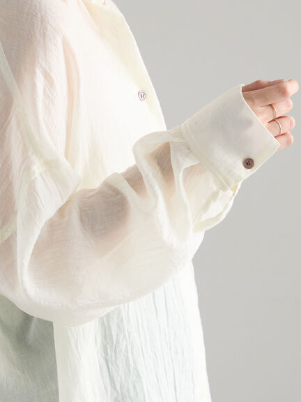 【新色追加】シャンブレーボイルシャツ(セットアップ可)《2026 SUMMER LOOK item》（オフホワイト/ブラック/オレンジ/グリーン/ブルー/ラベンダー）｜Te chichi（テチチ）通販