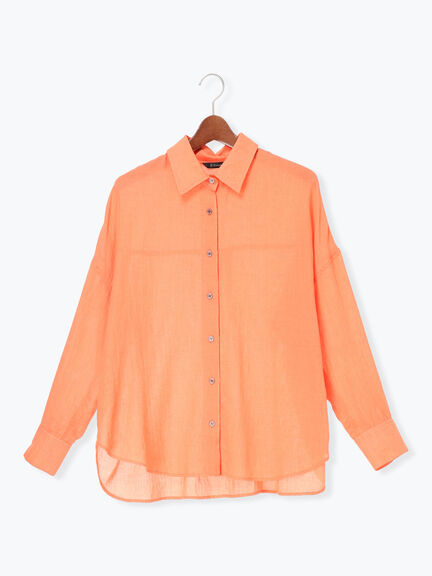 【新色追加】シャンブレーボイルシャツ(セットアップ可)《2026 SUMMER LOOK item》（オフホワイト/ブラック/オレンジ/グリーン/ブルー/ラベンダー）｜Te chichi（テチチ）通販