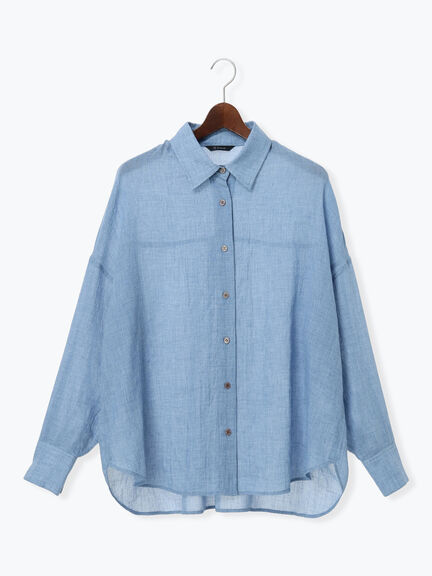 【新色追加】シャンブレーボイルシャツ(セットアップ可)《2026 SUMMER LOOK item》（オフホワイト/ブラック/オレンジ/グリーン/ブルー/ラベンダー）｜Te chichi（テチチ）通販