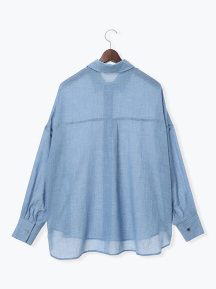 【新色追加】シャンブレーボイルシャツ(セットアップ可)《2026 SUMMER LOOK item》（オフホワイト/ブラック/オレンジ/グリーン/ブルー/ラベンダー）｜Te chichi（テチチ）通販