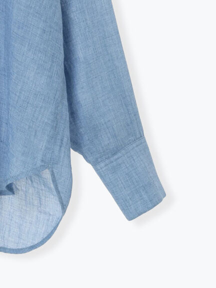 【新色追加】シャンブレーボイルシャツ(セットアップ可)《2026 SUMMER LOOK item》（オフホワイト/ブラック/オレンジ/グリーン/ブルー/ラベンダー）｜Te chichi（テチチ）通販