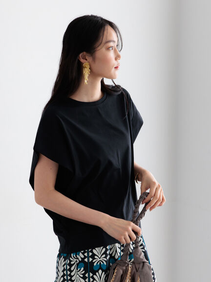 【接触冷感/遮熱/吸水速乾】ショルダータックドルマンTシャツ（オフホワイト/チャコールグレー/ブラック/ブルー）｜Te chichi（テチチ）通販