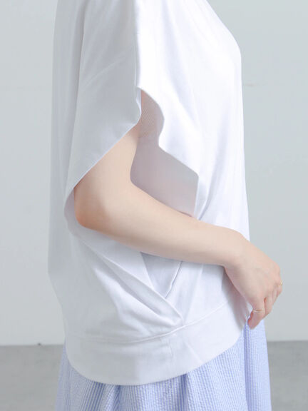 【接触冷感/遮熱/吸水速乾】ショルダータックドルマンTシャツ（オフホワイト/チャコールグレー/ブラック/ブルー）｜Te chichi（テチチ）通販