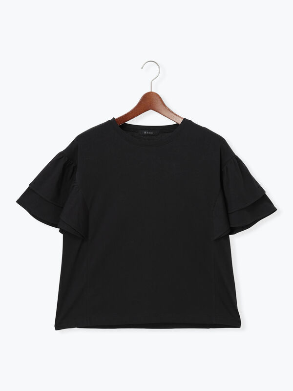 期間限定】 【接触冷感/遮熱/吸水速乾】フリルスリーブビッグTシャツ