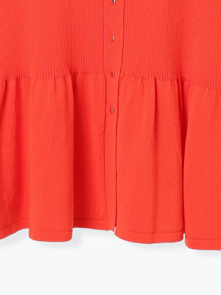 【調温】ペプラムハーフスリーブニット（オフホワイト/ブラック/オレンジ）｜Te chichi（テチチ）通販