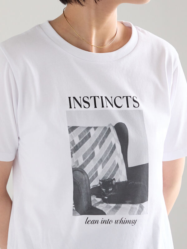セール】 アソートネコフォトスタンダードTシャツ（ブラック/レッド