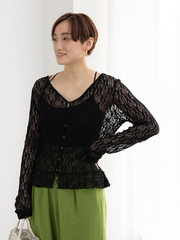 セール】 カットレースVネックカーディガン《2026 SUMMER LOOK item