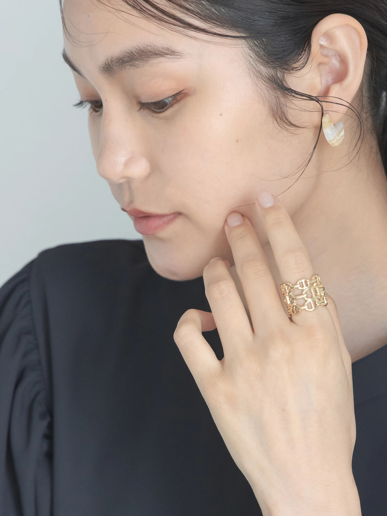 ファッションリングまとめ売り セール】 チェーンモチーフリング《2026 SUMMER LOOK item》（ゴールド