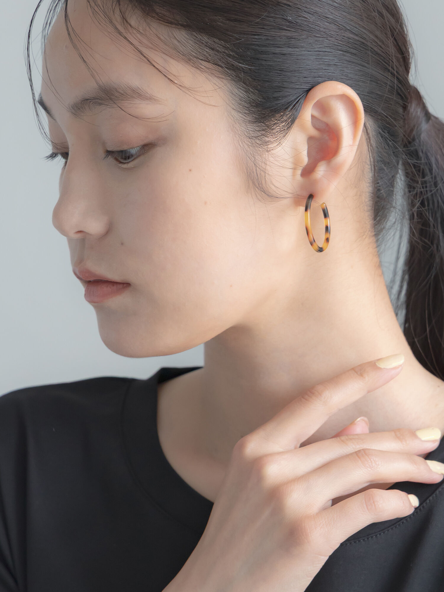 セール】 べっこう風フープピアス（ブラウン/アクセサリー/ピアス