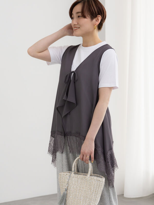 セール】 レースイレヘムシアーレイヤードジレ《2026 SUMMER LOOK item
