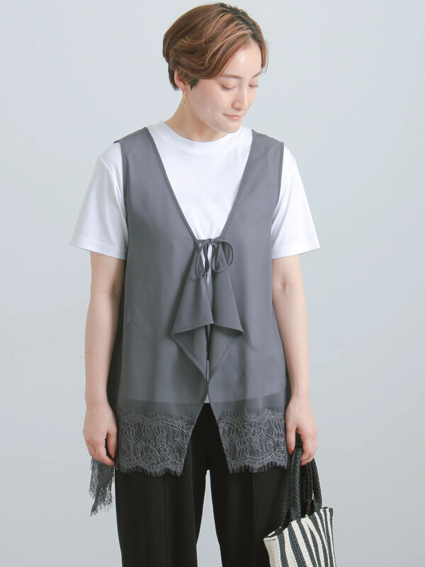 レースイレヘムシアーレイヤードジレ《2026 SUMMER LOOK item》（オフ