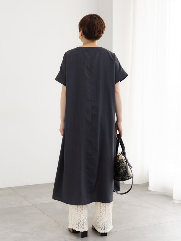 セール】 麻調サックワンピース《2026 SUMMER LOOK item》（ブラック