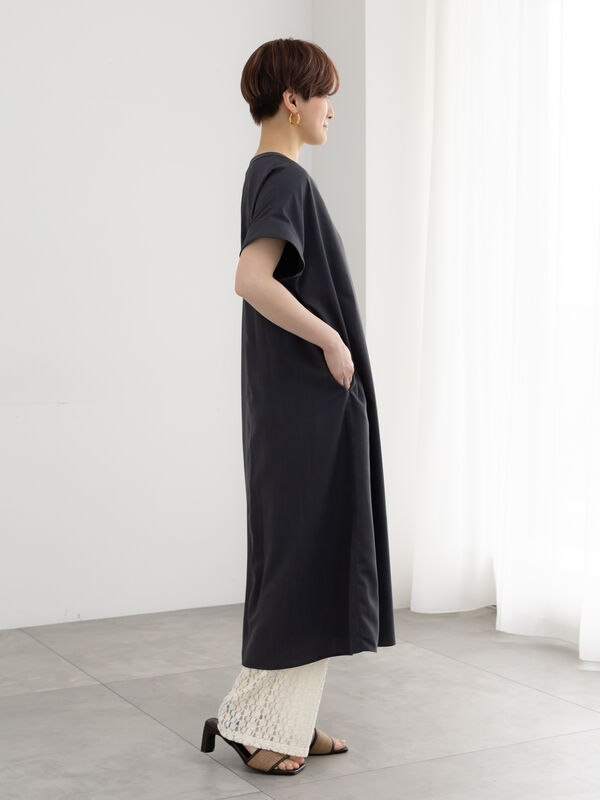 セール】 麻調サックワンピース《2026 SUMMER LOOK item》（ブラック
