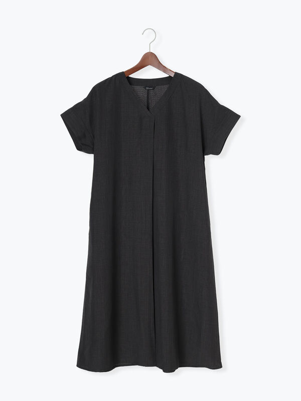 セール】 麻調サックワンピース《2026 SUMMER LOOK item》（ブラック