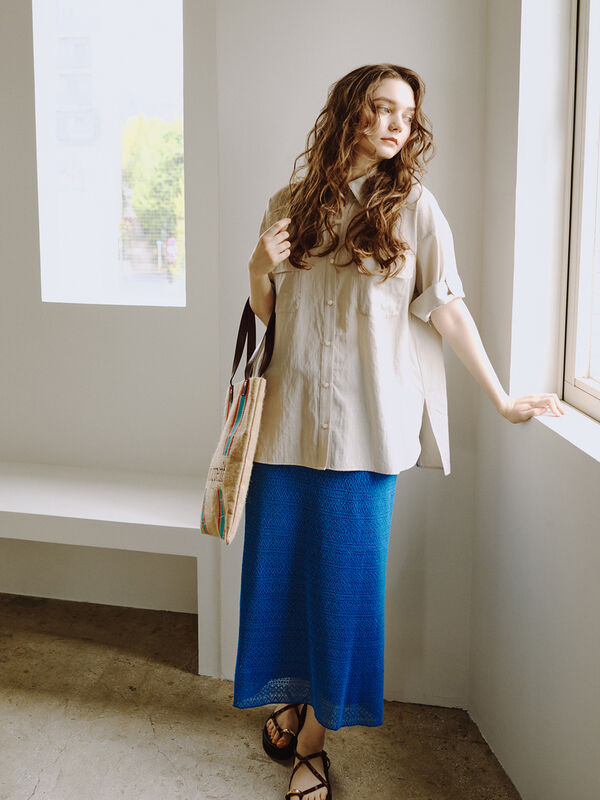 レースプリーツナロースカート《2026 SUMMER LOOK item》（オフ