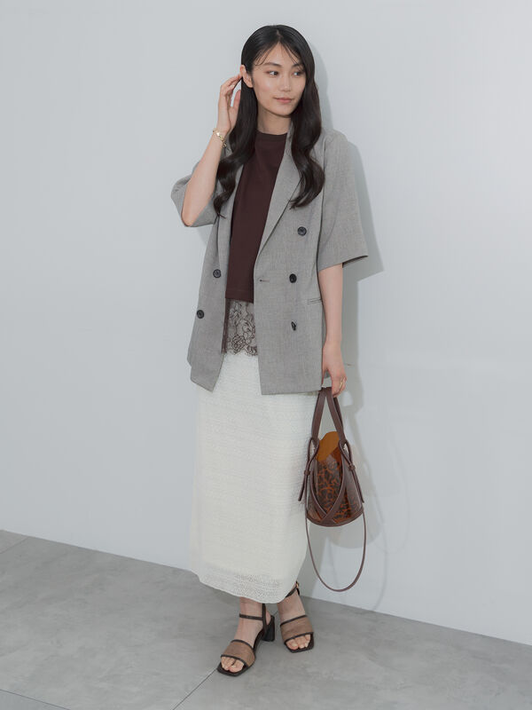 セール】 レースプリーツナロースカート《2026 SUMMER LOOK item