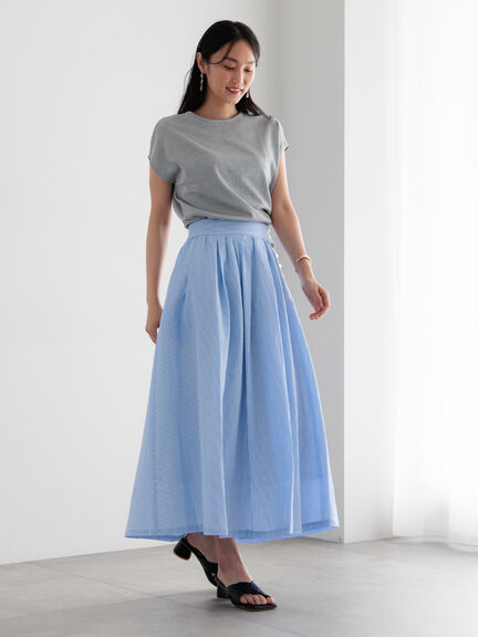 【多機能】フレンチスリーブニット《2026Summer catalog item》（オフホワイト/シルバー/ピンク/サックスブルー/ネイビー）｜Te chichi（テチチ）通販
