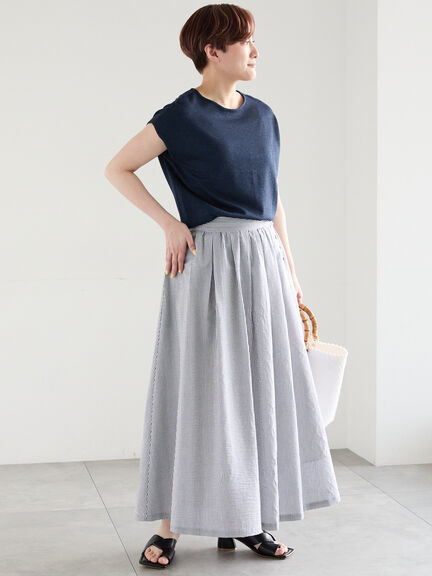【多機能】フレンチスリーブニット《2026Summer catalog item》（オフホワイト/シルバー/ピンク/サックスブルー/ネイビー）｜Te chichi（テチチ）通販