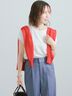 【多機能】フレンチスリーブニット《2026Summer catalog item》（オフホワイト/シルバー/ピンク/サックスブルー/ネイビー）｜Te chichi（テチチ）通販