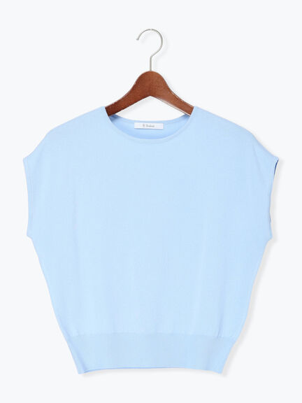 【多機能】フレンチスリーブニット《2026Summer catalog item》（オフホワイト/シルバー/ピンク/サックスブルー/ネイビー）｜Te chichi（テチチ）通販