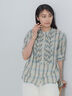 チェックフリルブラウス《2026 SUMMER LOOK item》（イエロー/ブルー/ネイビー）｜Te chichi（テチチ）通販