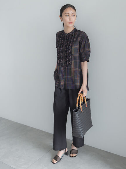 チェックフリルブラウス《2026 SUMMER LOOK item》（イエロー/ブルー/ネイビー）｜Te chichi（テチチ）通販
