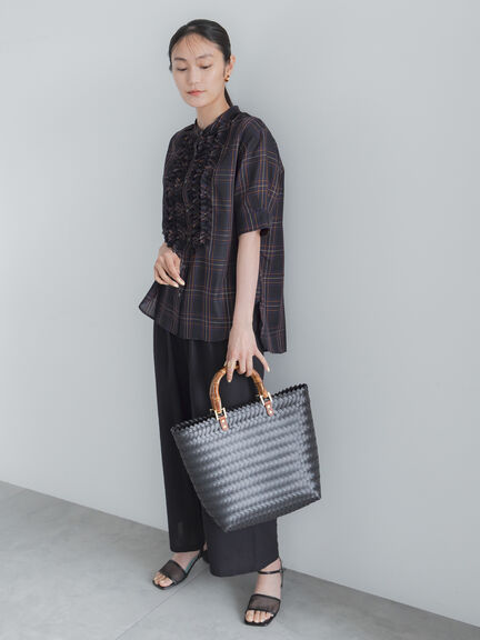 チェックフリルブラウス《2026 SUMMER LOOK item》（イエロー/ブルー/ネイビー）｜Te chichi（テチチ）通販