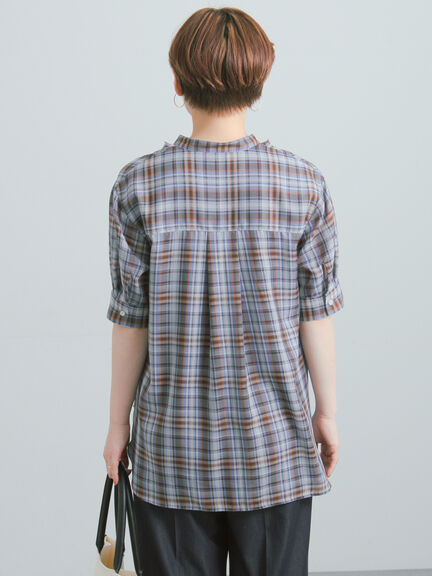 チェックフリルブラウス《2026 SUMMER LOOK item》（イエロー/ブルー/ネイビー）｜Te chichi（テチチ）通販