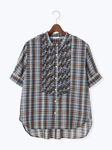 チェックフリルブラウス《2026 SUMMER LOOK item》（イエロー/ブルー/ネイビー）｜Te chichi（テチチ）通販