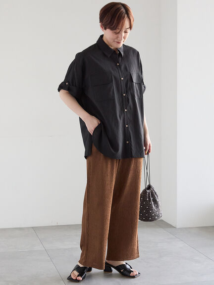 カットクレープイージーパンツ《2026 SUMMER LOOK item》（オフホワイト/ブラック/ブラウン）｜Te chichi（テチチ）通販