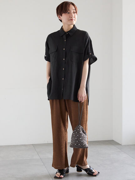 カットクレープイージーパンツ《2026 SUMMER LOOK item》（オフホワイト/ブラック/ブラウン）｜Te chichi（テチチ）通販