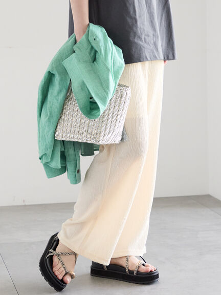カットクレープイージーパンツ《2026 SUMMER LOOK item》（オフホワイト/ブラック/ブラウン）｜Te chichi（テチチ）通販