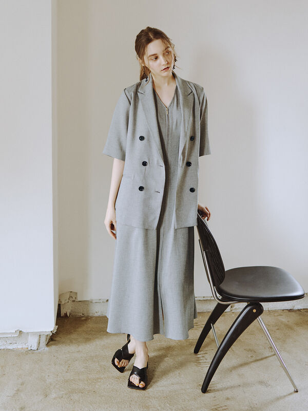 ミックスツイルジャンスカワンピース(セットアップ可)《2026 SUMMER LOOK item》（ベージュ）｜Te chichi（テチチ）通販