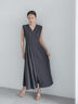 ミックスツイルジャンスカワンピース(セットアップ可)《2026 SUMMER LOOK item》（チャコールグレー/ベージュ）｜Te chichi（テチチ）通販