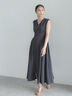 ミックスツイルジャンスカワンピース(セットアップ可)《2026 SUMMER LOOK item》（チャコールグレー/ベージュ）｜Te chichi（テチチ）通販