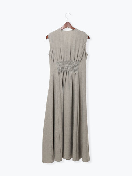 ミックスツイルジャンスカワンピース(セットアップ可)《2026 SUMMER LOOK item》（チャコールグレー/ベージュ）｜Te chichi（テチチ）通販