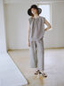 リネンミックスクレープイージーパンツ(セットアップ可)《2026 SUMMER LOOK item》（グレンチェック）｜Te chichi（テチチ）通販