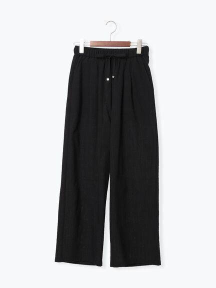 リネンミックスクレープイージーパンツ(セットアップ可)《2026 SUMMER LOOK item》（ブラック/ギンガムチェック/グレンチェック）｜Te chichi（テチチ）通販