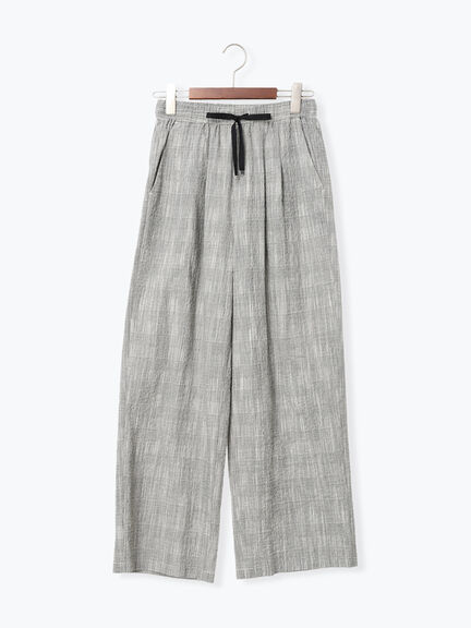 リネンミックスクレープイージーパンツ(セットアップ可)《2026 SUMMER LOOK item》（ブラック/ギンガムチェック/グレンチェック）｜Te chichi（テチチ）通販