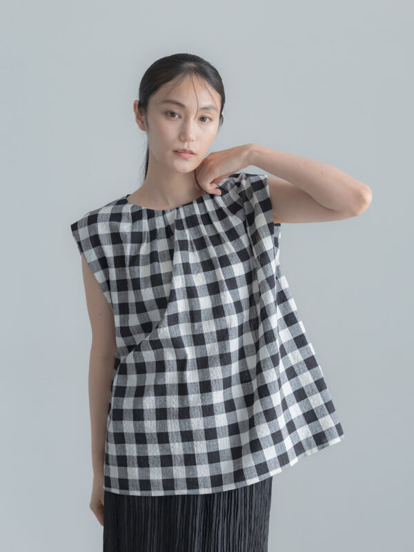 リネンミックスクレープブラウス(セットアップ可)《2026 SUMMER LOOK