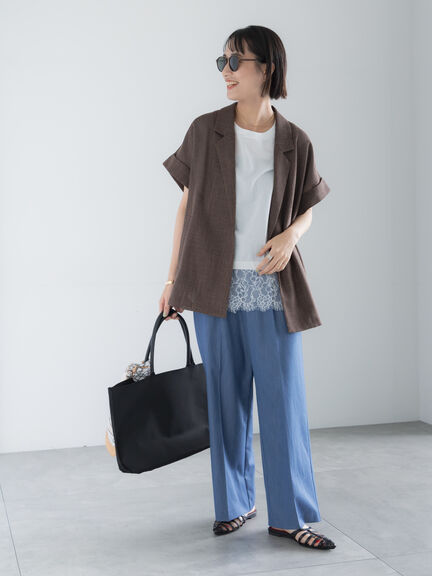 カラミメッシュジャケット《2026 SUMMER LOOK item》（ブラック/ブラウン）｜Te chichi（テチチ）通販