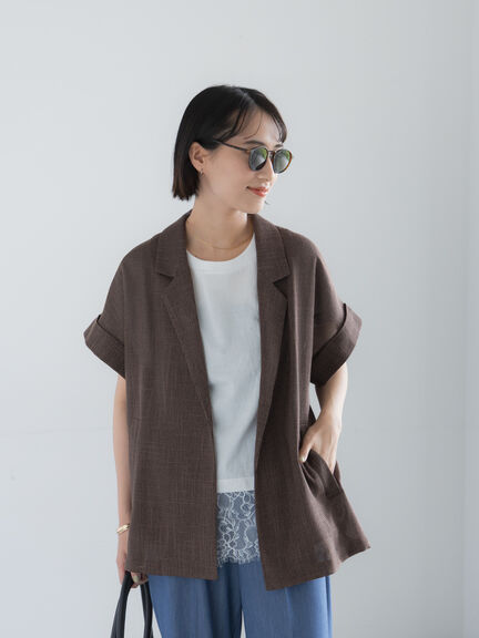 カラミメッシュジャケット《2026 SUMMER LOOK item》（ブラック/ブラウン）｜Te chichi（テチチ）通販