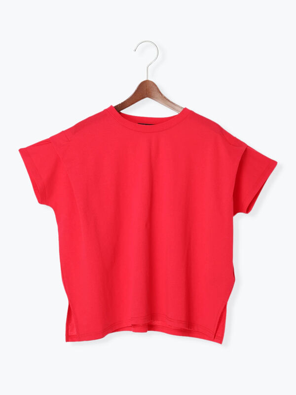 接触冷感】ショルダータックTシャツ（オフホワイト/チャコールグレー