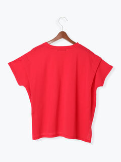 接触冷感】ショルダータックTシャツ（オフホワイト/チャコールグレー